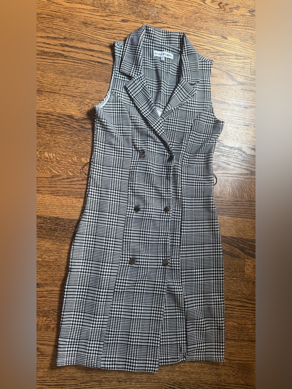 Almost Famous Black & White Houndstooth Dress